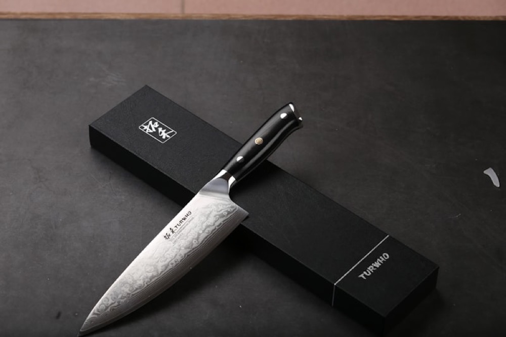 Santoku Damascus Aogami 17cm